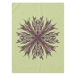 Psychedelic Eye Plant - Surreal Botanical Mandala Tablecloth