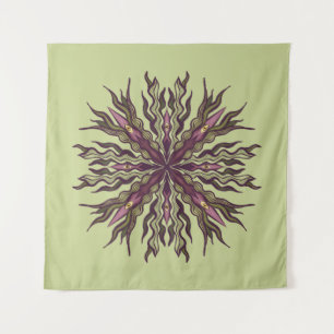 Psychedelic Eye Plant - Surreal Botanical Mandala Tapestry