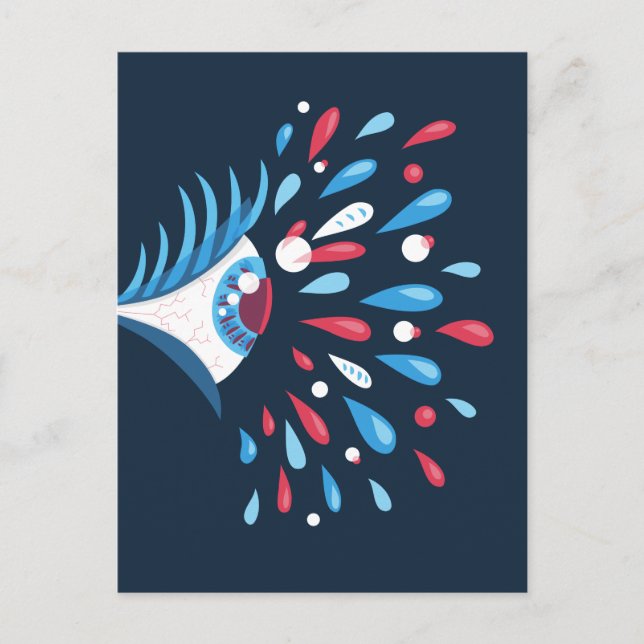 Psychedelic Eye Trippy Weird Oddity Postcard (Front)