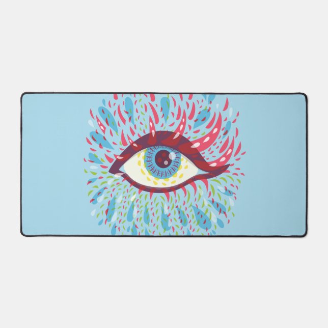 Psychedelic Eye Weird Trippy Desk Mat (Front)