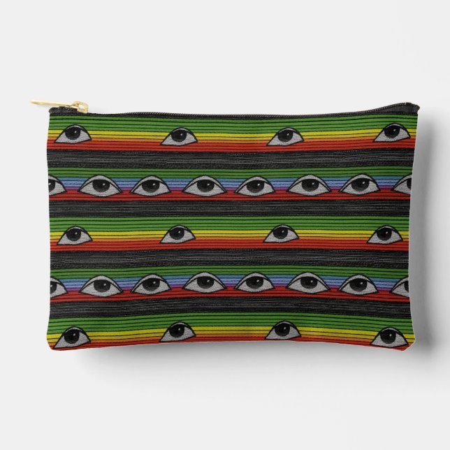 Psychedelic Eyes Pattern Accessory Pouch (Front)