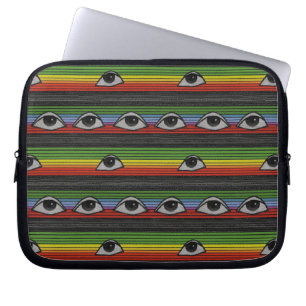 Psychedelic Eyes Pattern Laptop Sleeve