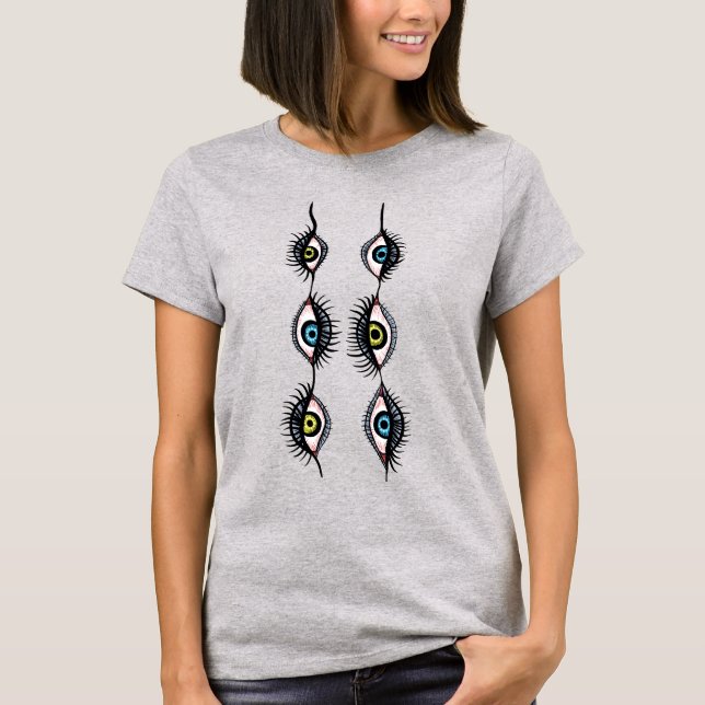 Psychedelic Eyes Trippy Weird T-Shirt (Front)
