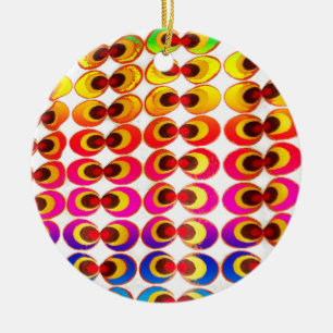 Psychedelic fabric ceramic tree decoration