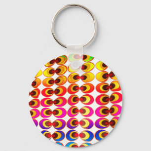 Psychedelic fabric key ring