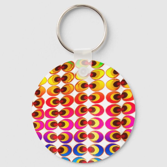 Psychedelic fabric key ring (Front)