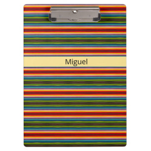 Psychedelic fabric Mexican pattern, customisable Clipboard