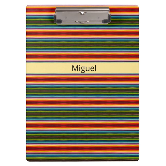 Psychedelic fabric Mexican pattern, customisable Clipboard (Front)