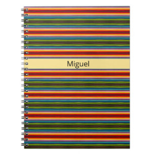 Psychedelic fabric Mexican pattern, customisable Notebook