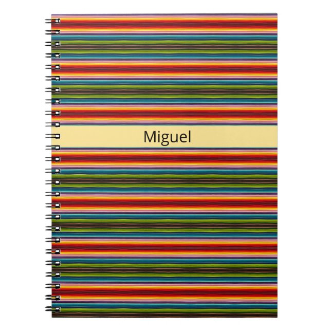 Psychedelic fabric Mexican pattern, customisable Notebook (Front)