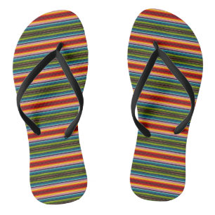 Psychedelic fabric Mexican pattern Jandals