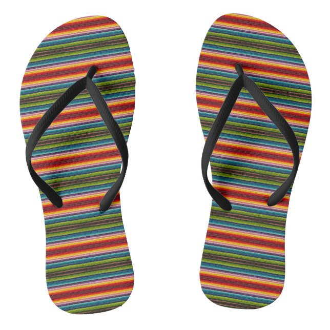 Psychedelic fabric Mexican pattern Jandals (Footbed)