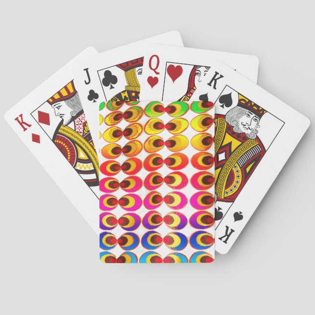 Psychedelic fabric playing cards (Back)