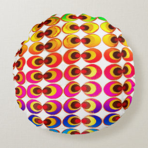 Psychedelic fabric round cushion