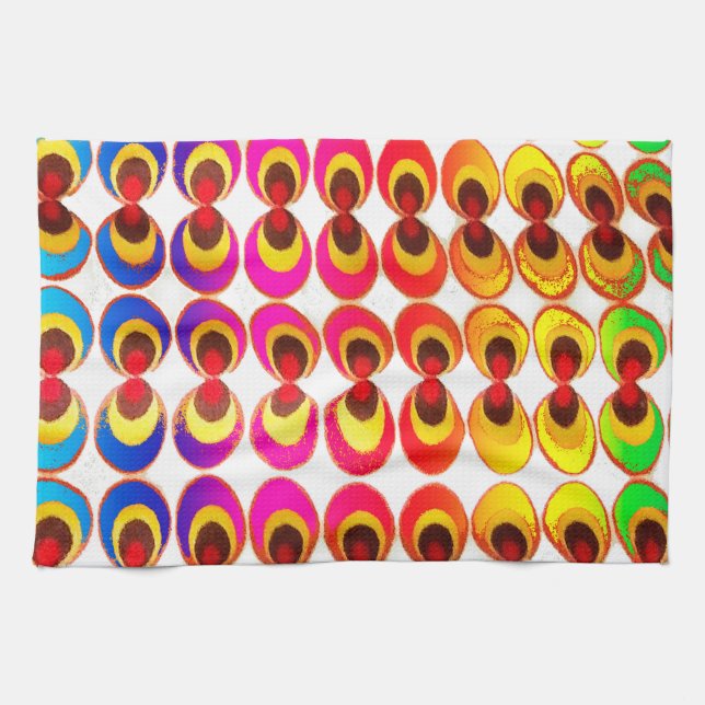 Psychedelic fabric tea towel (Horizontal)
