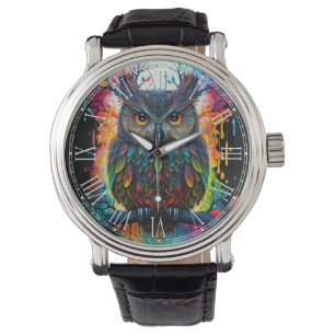Psychedelic Fantasy Hippy Owl Watch