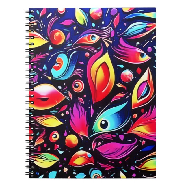 Psychedelic Feather Dream Notebook (Front)