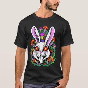 Psychedelic Festival Mushroom Art EDM Party Rabbit T-Shirt