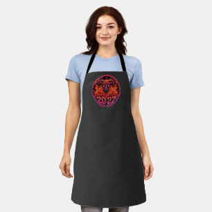 Psychedelic Fire Ram Aries Apron
