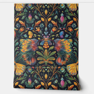 Psychedelic Flight Tapestry Botanical Wallpaper
