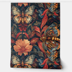 Psychedelic Flight Tapestry Botanical Wallpaper