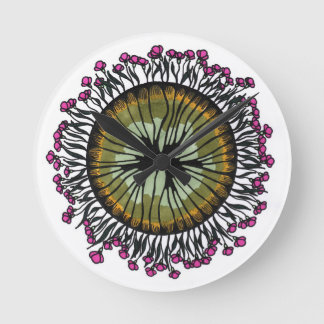 Psychedelic Floral Mandala Eye Wall Clock | Trippy