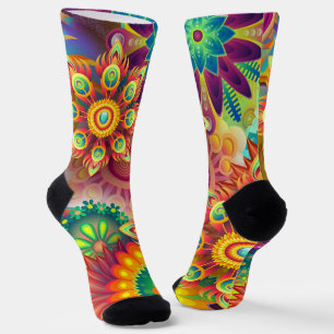 Psychedelic Floral Pattern Socks