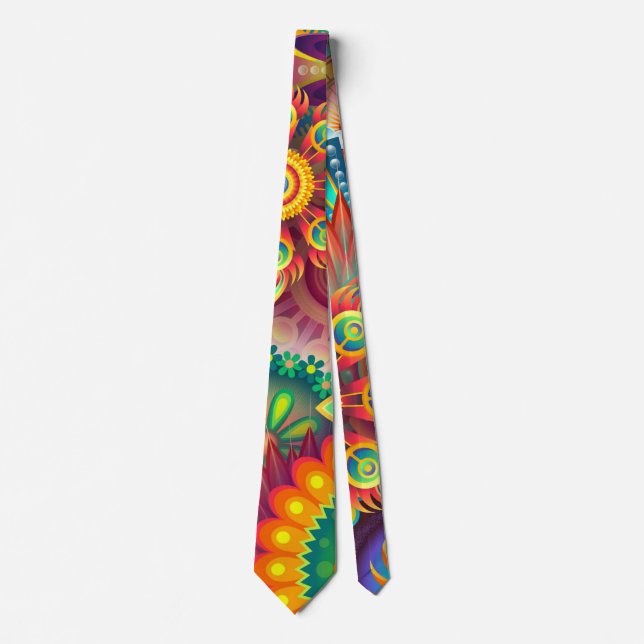 Psychedelic Floral Pattern  Tie (Front)