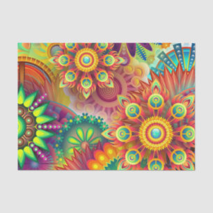 Psychedelic Floral Pattern  Tissue Paper