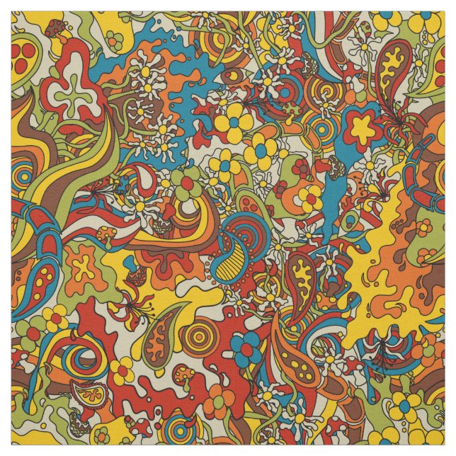 psychedelic flow, retro 70s fabric (Swatch)