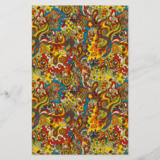 psychedelic flow scrapbook, matte stationary stationery