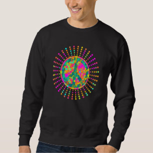 Psychedelic Flower Power PEACE Sign Mandala 1 - Fa Sweatshirt