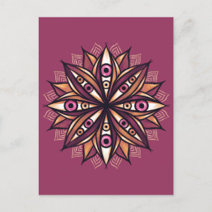 Psychedelic Flower with Trippy Creepy Eyes Postcard