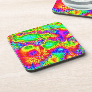 psychedelic flowers 2 coaster