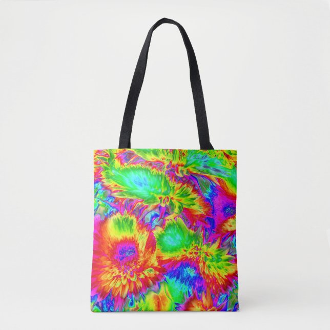 psychedelic flowers 2 tote bag (Front)