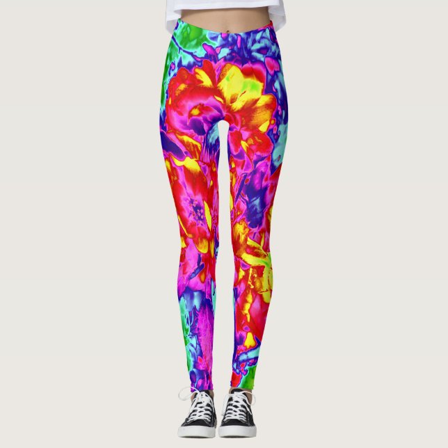 psychedelic flowers 5 leggings (Front)