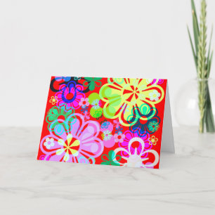 PSYCHEDELIC FLOWERS 'I LOVE YOU' CARDS