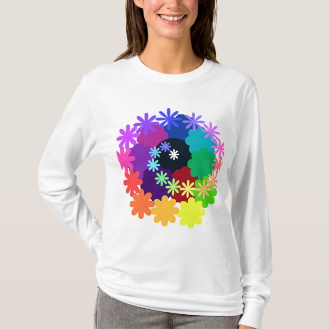 Psychedelic Flowers Long Sleeve Shirt (Front)