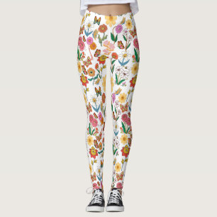 Psychedelic Flowers Pattern x4 Leggings