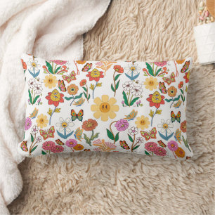 Psychedelic Flowers Pattern x4 Lumbar Cushion