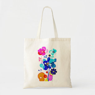 Psychedelic Fluid Abstract Colourful Flowers Tote Bag