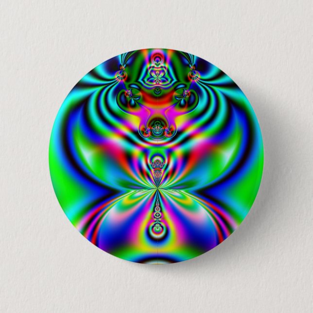 Psychedelic Flutterby 6 Cm Round Badge (Front)