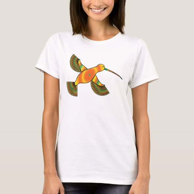 Psychedelic flying hummingbird T-Shirt (Front)