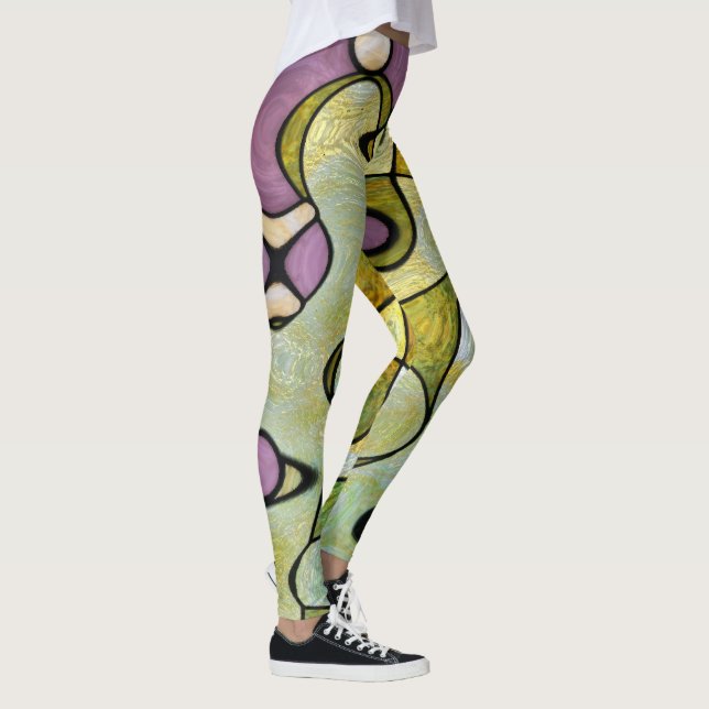 Psychedelic for meditation pattern with mod purple leggings (Right)