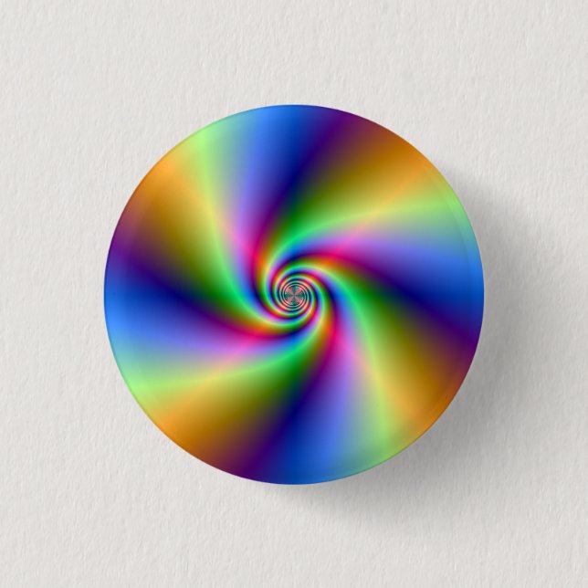 Psychedelic Four Wind Spiral Button (Front)