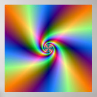 Psychedelic Four Wind Spiral Poster
