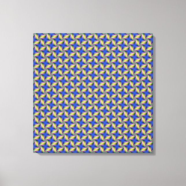 Psychedelic Four Winds Spiral tiled Canvas Print (Front)
