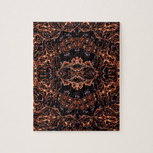 Psychedelic Fractal Fire Pattern Jigsaw Puzzle