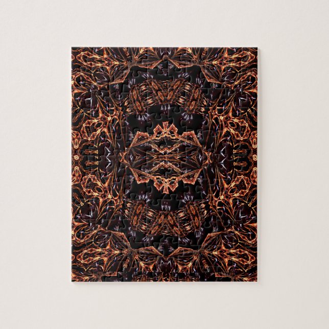 Psychedelic Fractal Fire Pattern Jigsaw Puzzle (Vertical)
