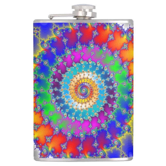 Psychedelic Fractal Hip Flask (Front)